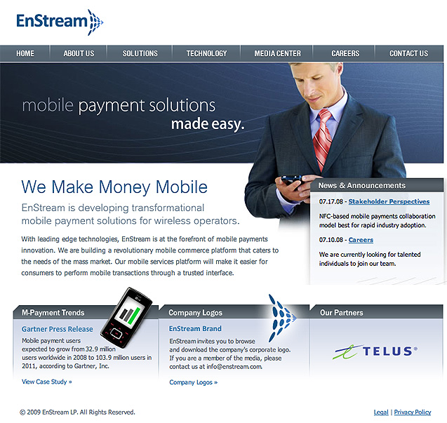 Enstream home page