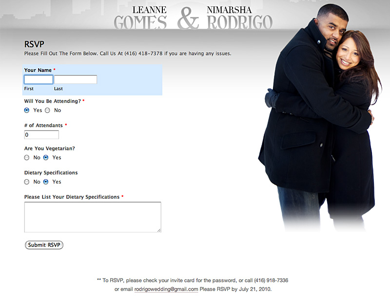 Leanne and nimarsha wedding rsvp